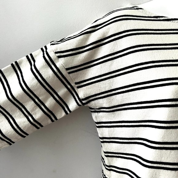 Marimekko Boat Neck Tunic Top Black White Stripe Tie Sides Pullover Shirt Used - Picture 2 of 7